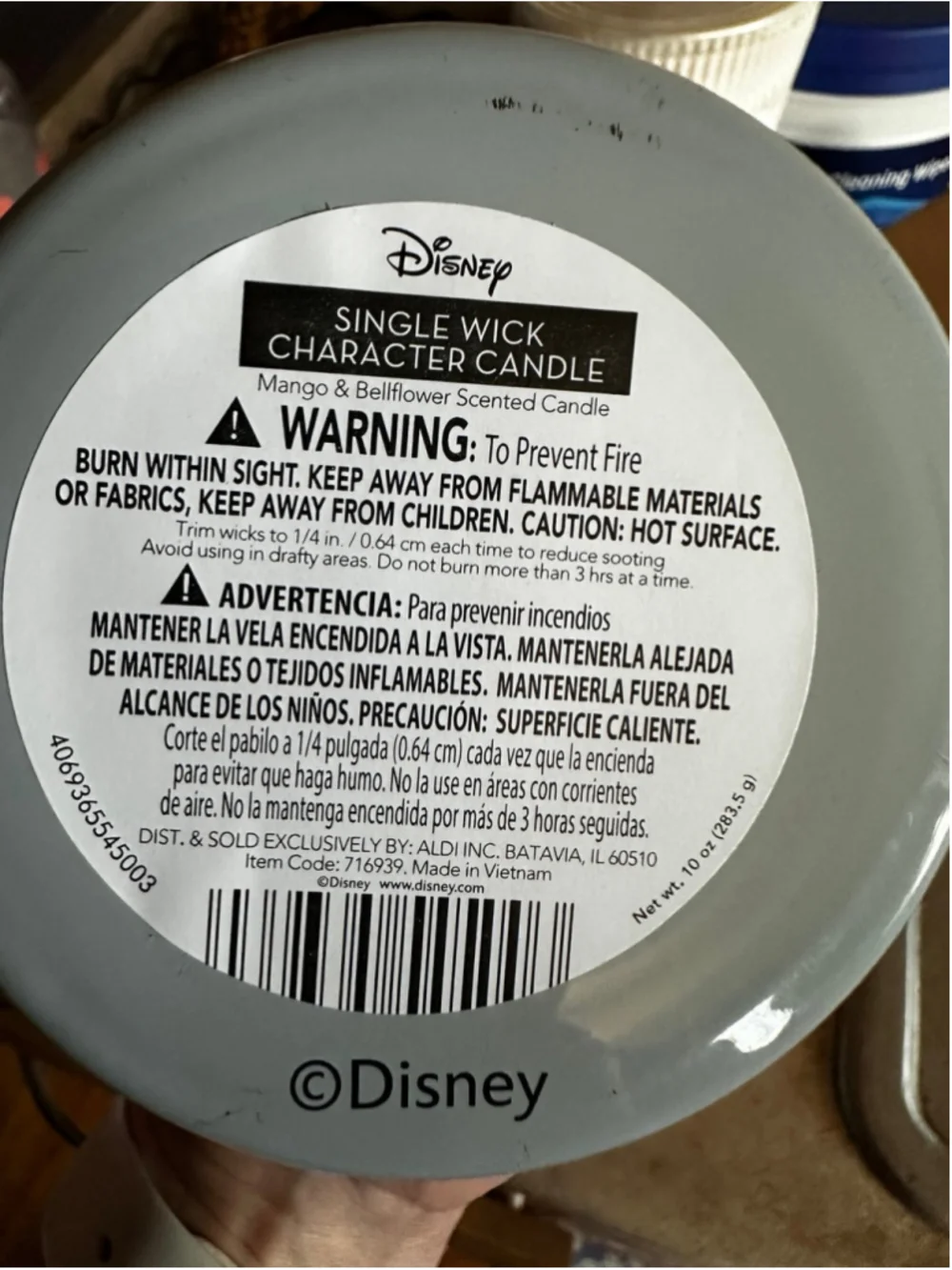 Disney Single Wick Scented Candles (2) - Green Leaves & Grapefruit, Mango